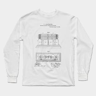 Electric Railway Controlling System Vintage Patent Hand Drawing Long Sleeve T-Shirt